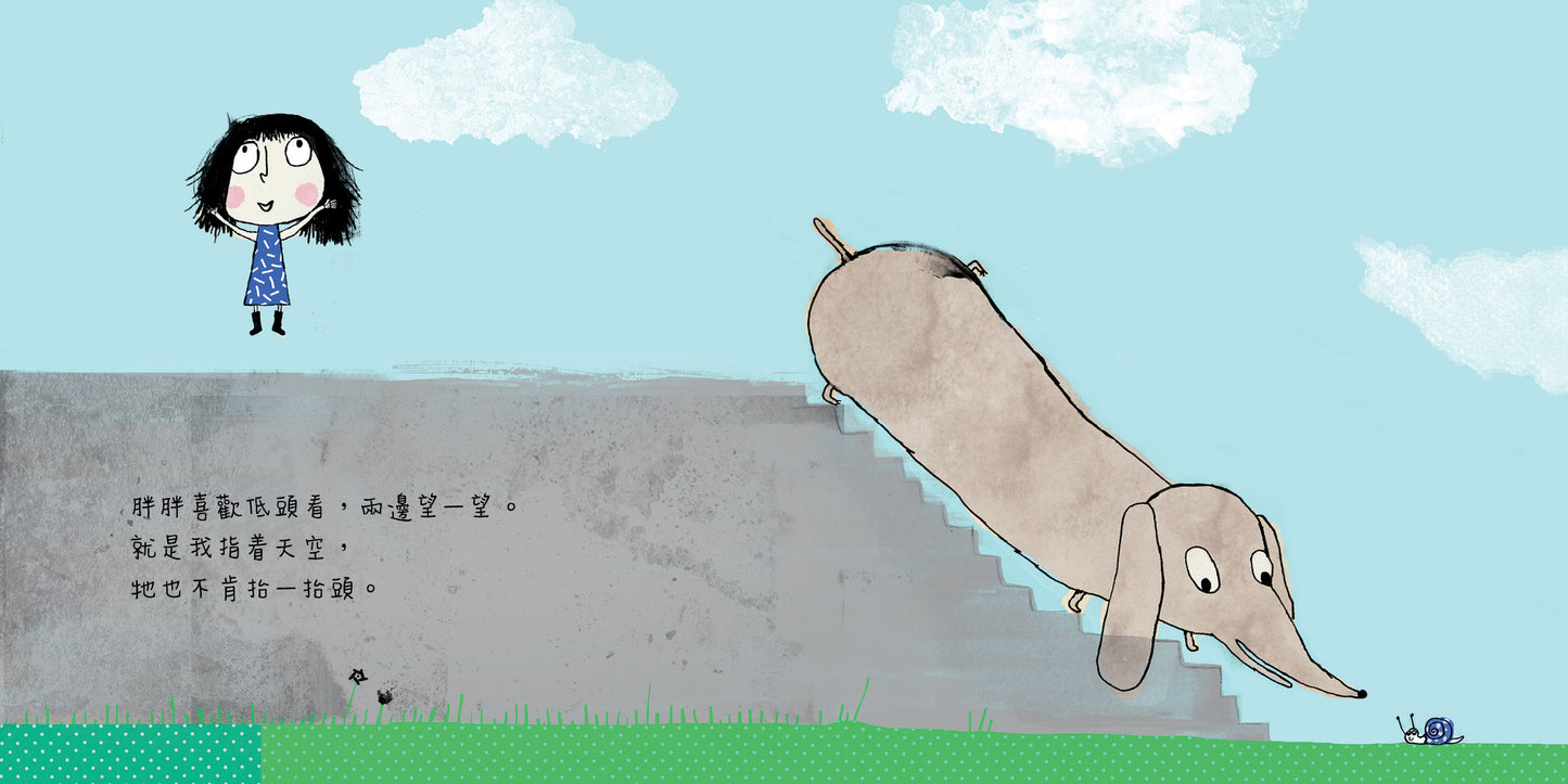 puppy who refuses to look up