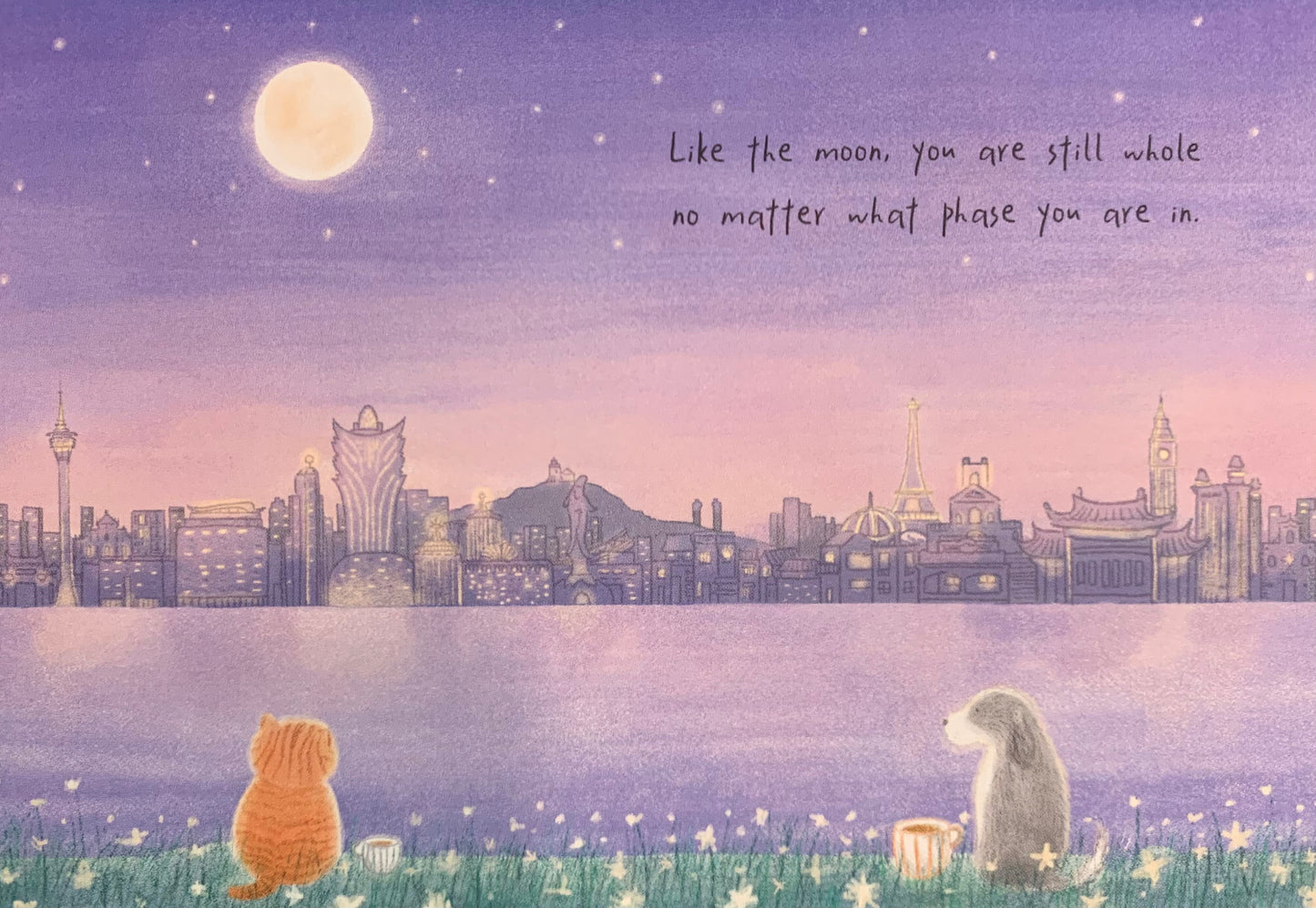 明信片 - Like the moon, you are still whole no matter what phase you are in.